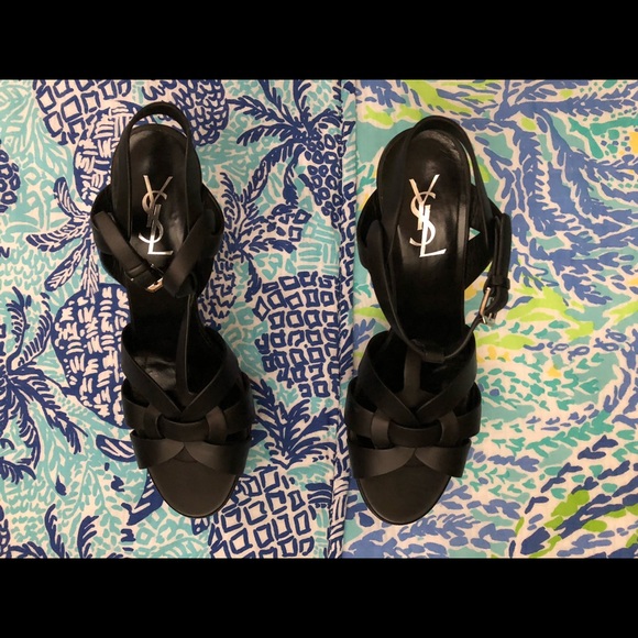 YSL Tribute Sandals - size 40 - 75mm (4”/mid heel) - Picture 2 of 9